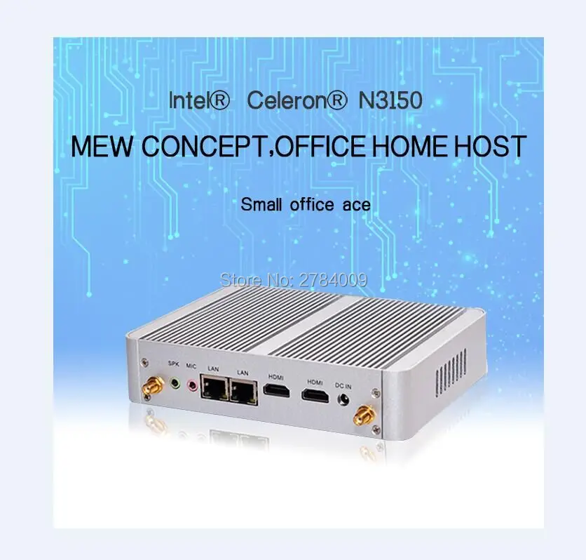 Intel celeron n3150 безвентиляторный mini pc настольный компьютер tv box windows 10 неттопов Окна 8