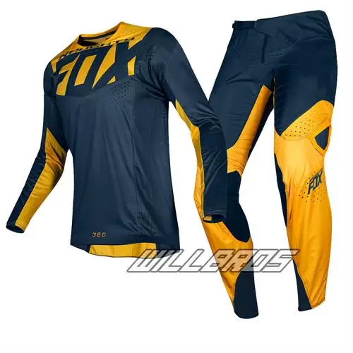 Navy Yellow MX 180 Prizm красный синий Джерси Брюки для мотокросса Dirt bike Внедорожный гоночный набор передач - Цвет: Navy Yellow
