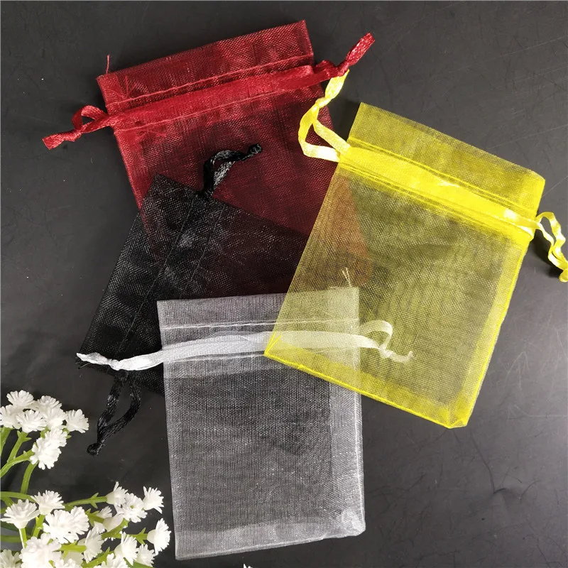 50pcs Organza Gift Packaging Bags 11x16cm Jewelry Christmas Drawable Gifts Wedding Candy Packing Pouches 5Z | Дом и сад