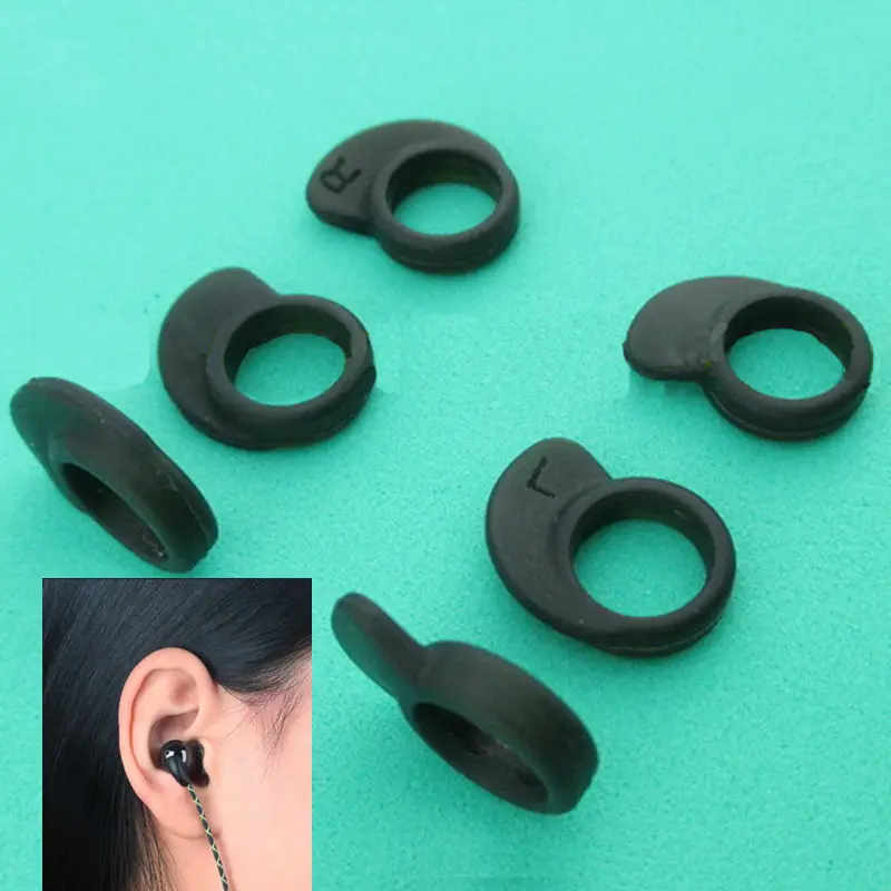 

Aipinchun 2Pairs Silicone Earphone ear hooks plugs earhook earplug for In-Ear Headphone Earphone Accessories Black/Clear Colors