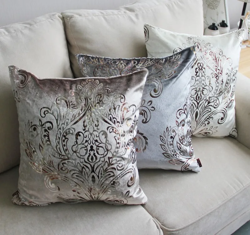 Высококачественная велюровая Подушка с роскошным золотым принтом бархатная