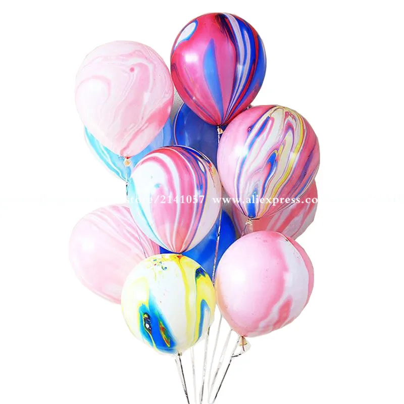 100 шт./лот свадебные украшения воздушные шары агат мрамор радуга воздушный шар на