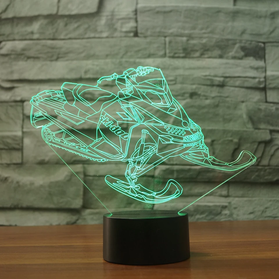 Настольная лампа для моделирования 3D снегохода светодиодный ночник с питанием