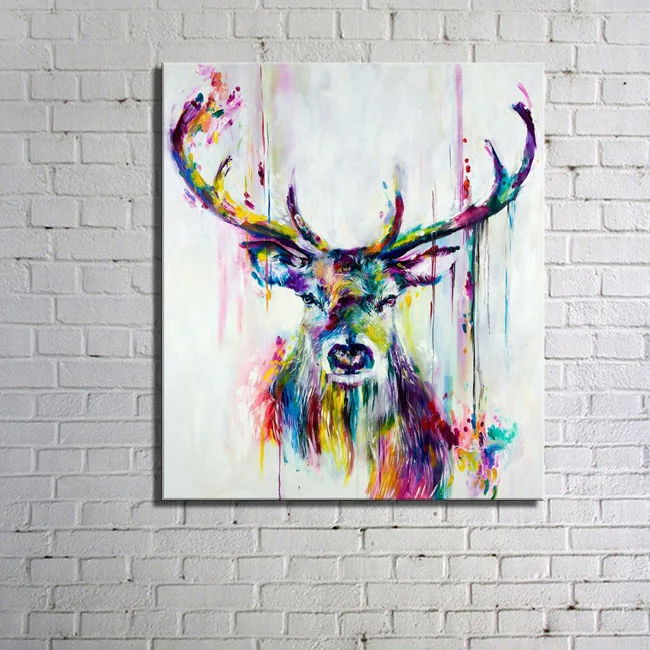 

Nordic Colorful Forest Deer Horse Lion A4 Canvas Painting Art Oil Print Poster Kids Room Wildlife Animal Frame Home Deco HX-027