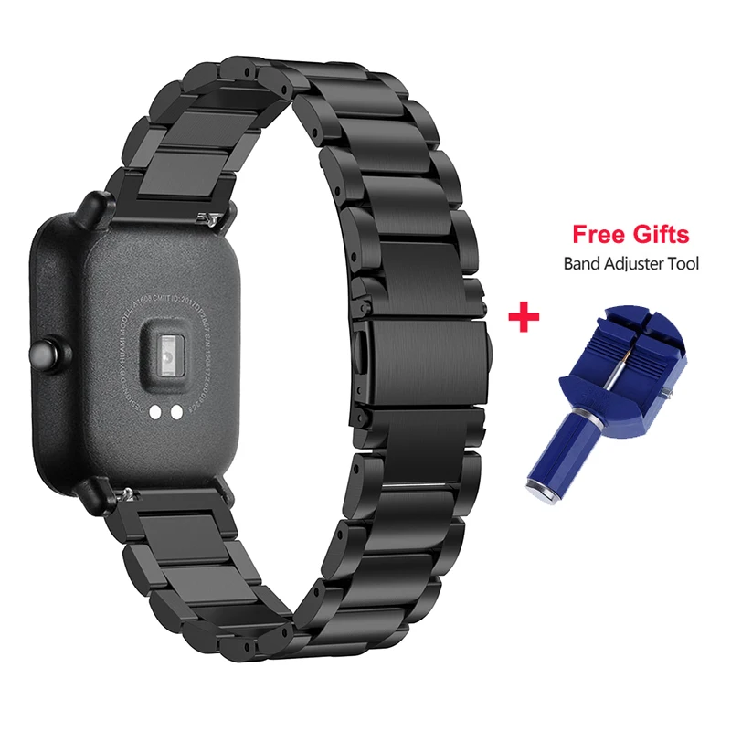 Для Xiaomi Huami Amazfit Bip Молодежный ремешок 20 мм браслет из нержавеющей стали магнитный