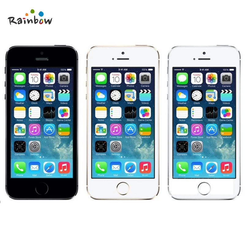 Apple iPhone 5S разблокирован 16 Гб/32 ГБ rom 8MP камера 1136x640 пикселей wifi gps Bluetooth сотовый телефон многоязычный