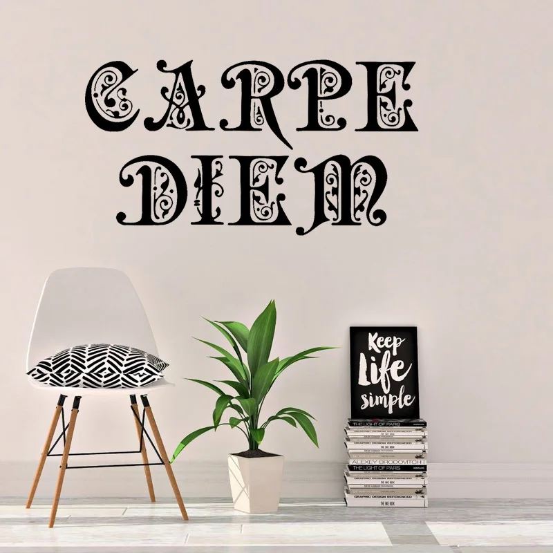 YOJA 24 3 см * 45 настенное Искусство украшение Carpe Diem стикер гостиная ПВХ наклейка W1