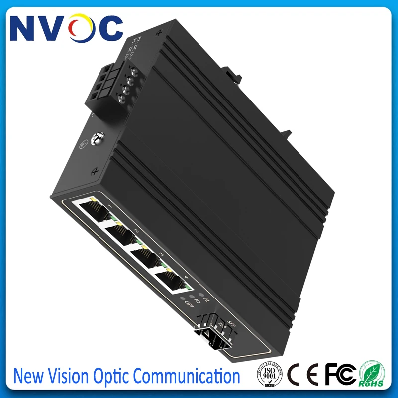 4*10/100M IEEE802.3af/at PoE + 1SFP без SFP 5 портов 10/100M -40 - 85C рабочая температура неуправляемый