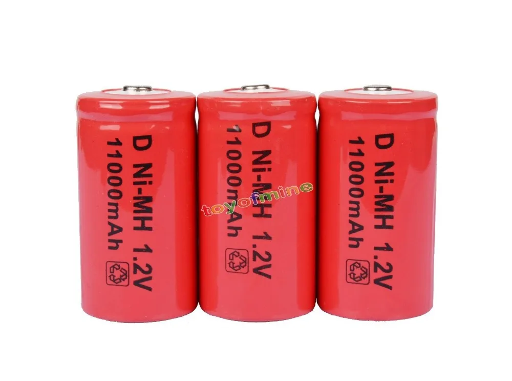 2/3/4/5/6 шт. D Размер 1 2 V 11000mAh Ni MH аккумуляторная батарея красная батарея|rechargeable