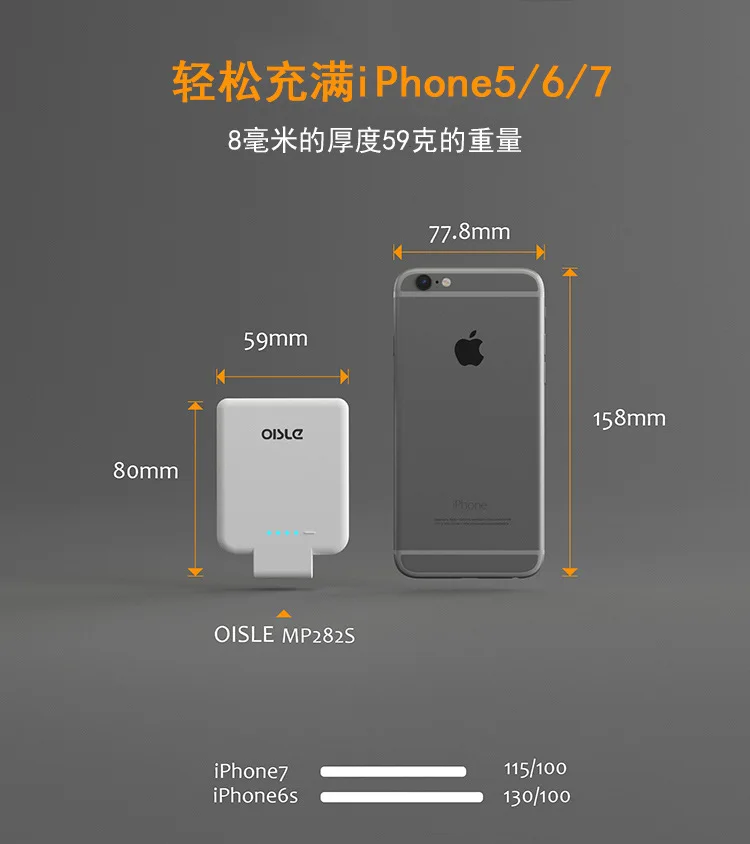Портативный чехол для зарядного устройства iPhone 5 6 7 8 x xs все серии 2800 мАч внешний