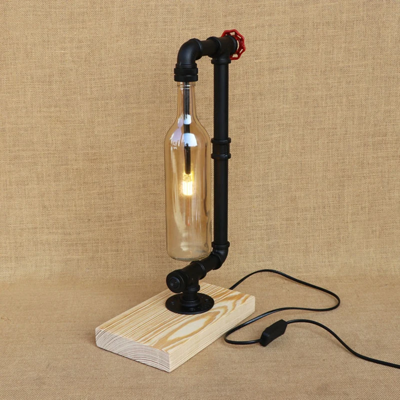 Современная промышленная настольная лампа абажур бутылка включает G4 лампочку