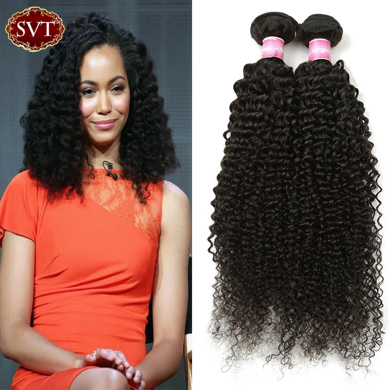 SVT Hair Curly Wave Brazilian Virgin 3 Bundles Natural Color Human Unprocessed 8A Cheap |