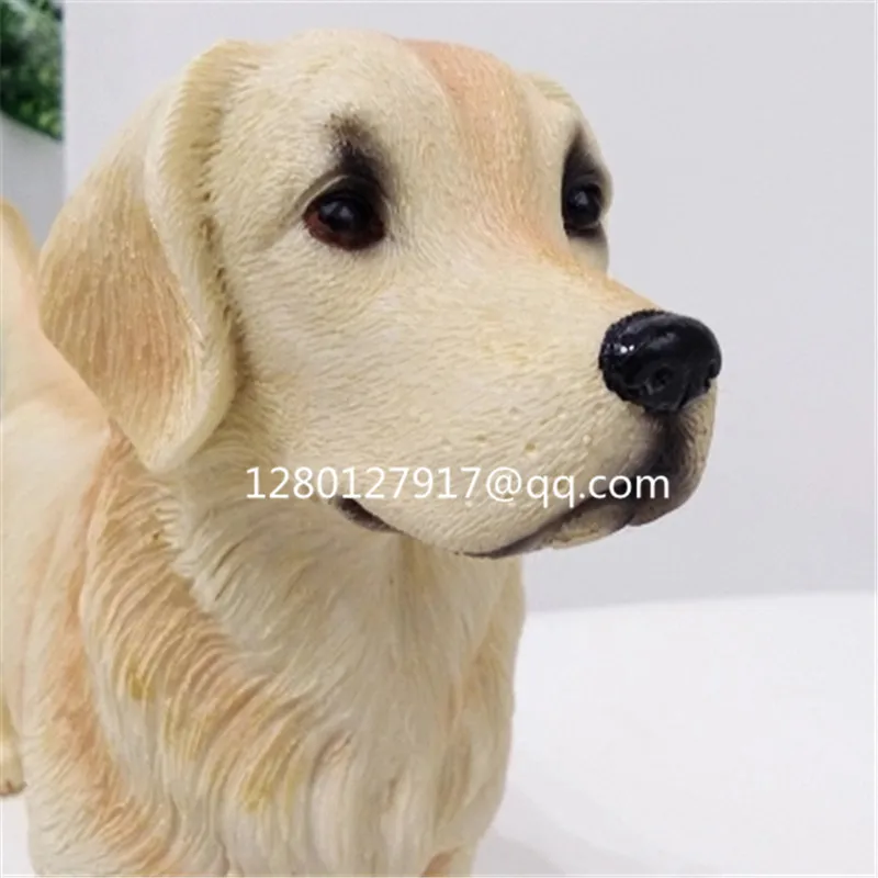 Cute Puppy Statue Simulation Animal Golden Retriever Dog Creative Resin Action Figure Collectible Model Toy 25CM BOX P1282 | Игрушки и