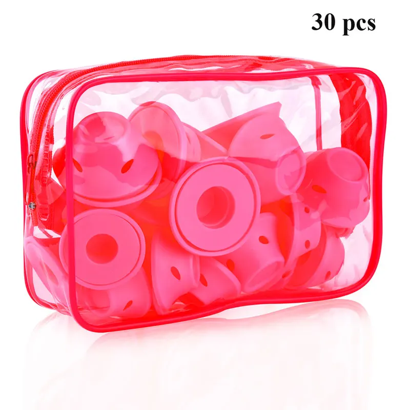 30pcs with bag 10/30 шт. силиконовых кейсов многоразовые бигуди сна Мягкие бигуди щипцы для завивки волос Твист Спираль Магия локоны волос инструмент для укладки волос салон питания - Цвет: 30pcs with bag