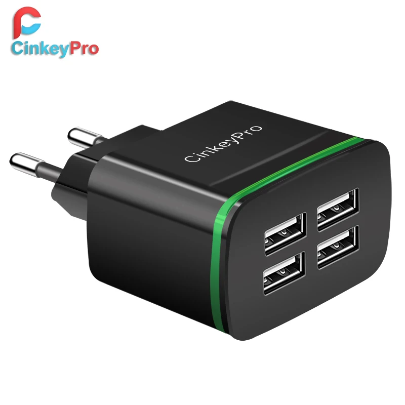 Сетевое зарядное устройство CinkeyPro с 4 USB портами 5 В/4 а|charger 5v 2a|usb charger 2ausb |