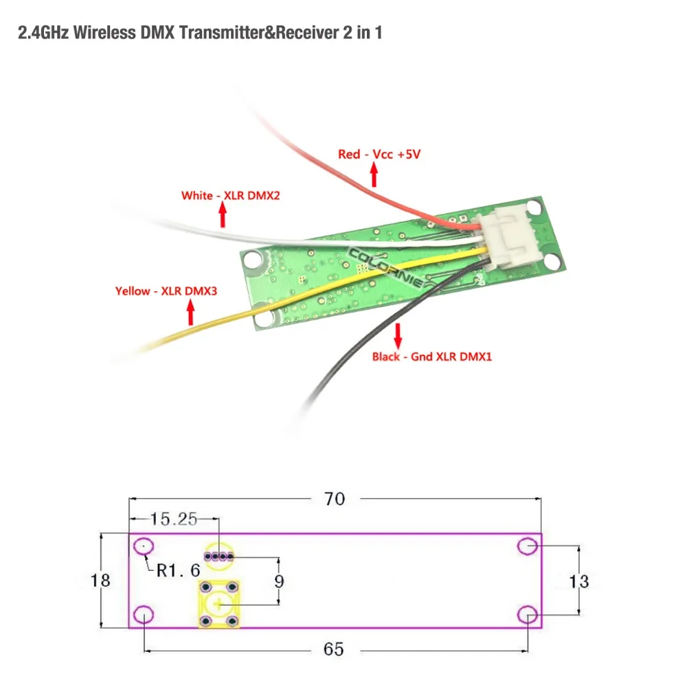 Беспроводной Dmx512 Контроллер один передатчик и приемник PCB модуль в светодиодное