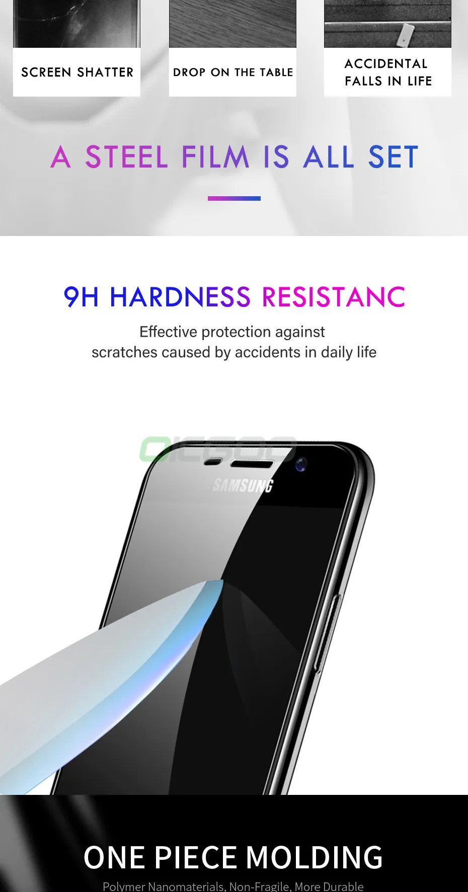 OICGOO 3-1 шт. Защитное стекло для samsung Galaxy J3 J5 J7 A3 A5 A7 Защита экрана для samsung A3 A5 A7 стекло