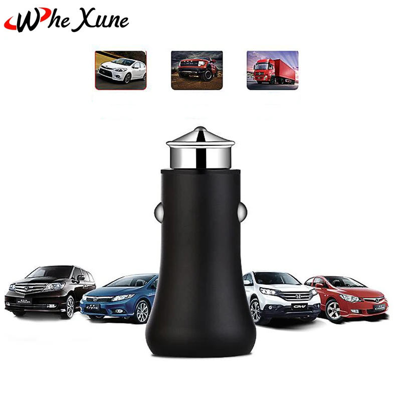 WHEXUNE Быстрая зарядка Dual USB Автомобильное зарядное устройство для прикуривателя 5В