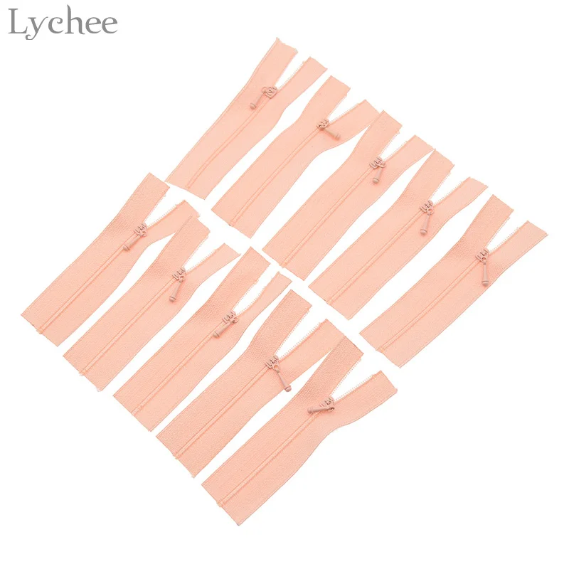 Flesh Pink Личи 10 шт. Мини молния Кукла одежда молния DIY ручной работы шитье скрапбукинг аксессуар для одежды аппликация - Цвет: Flesh Pink