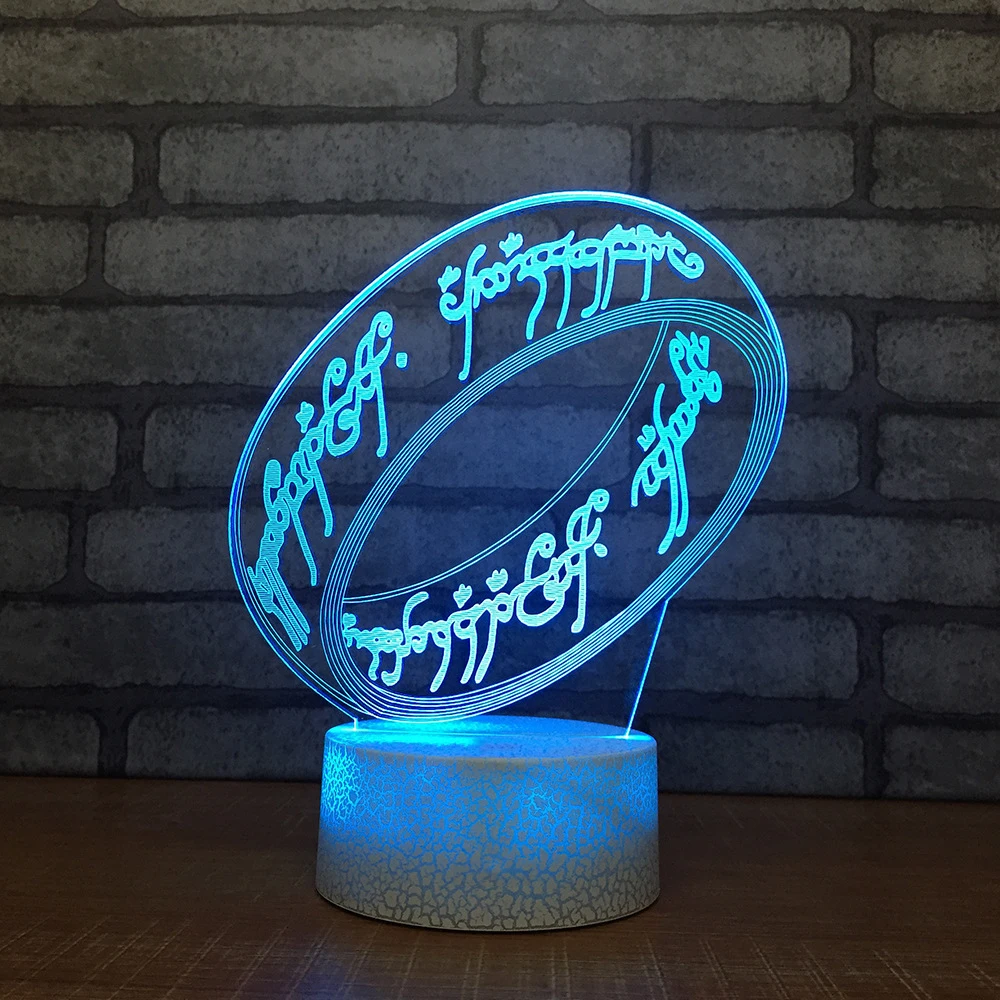 

3D Visual Acrylic Creative Desk Lamp Night Light Touch Button Led 7 Colors Changing Islamic Text Lighting Fixture Kid Gift Decor