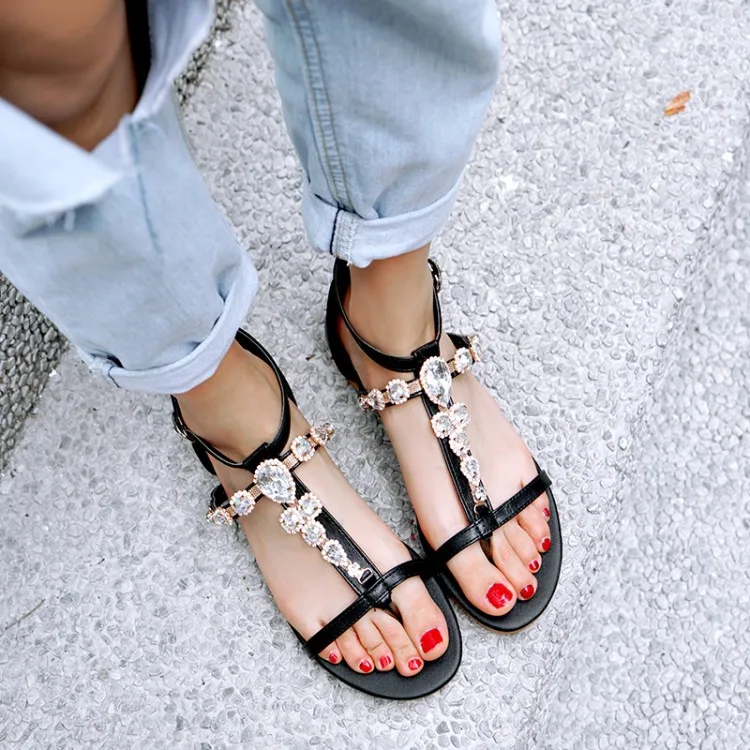 Сандалии женские на высоком каблуке босоножки с пряжкой одно слово большой