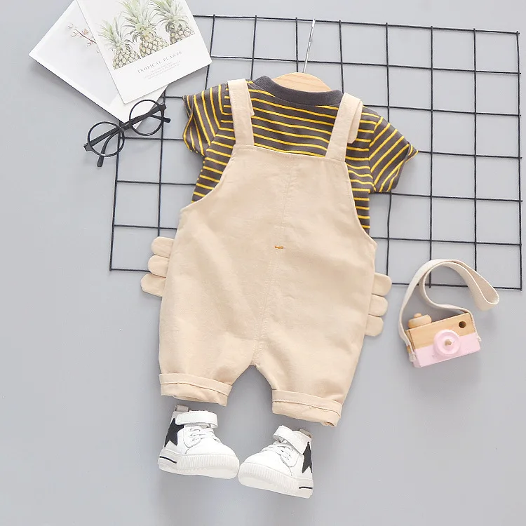 Для детей 1-4 лет новинка 2019 летняя модная короткая футболка в полоску для