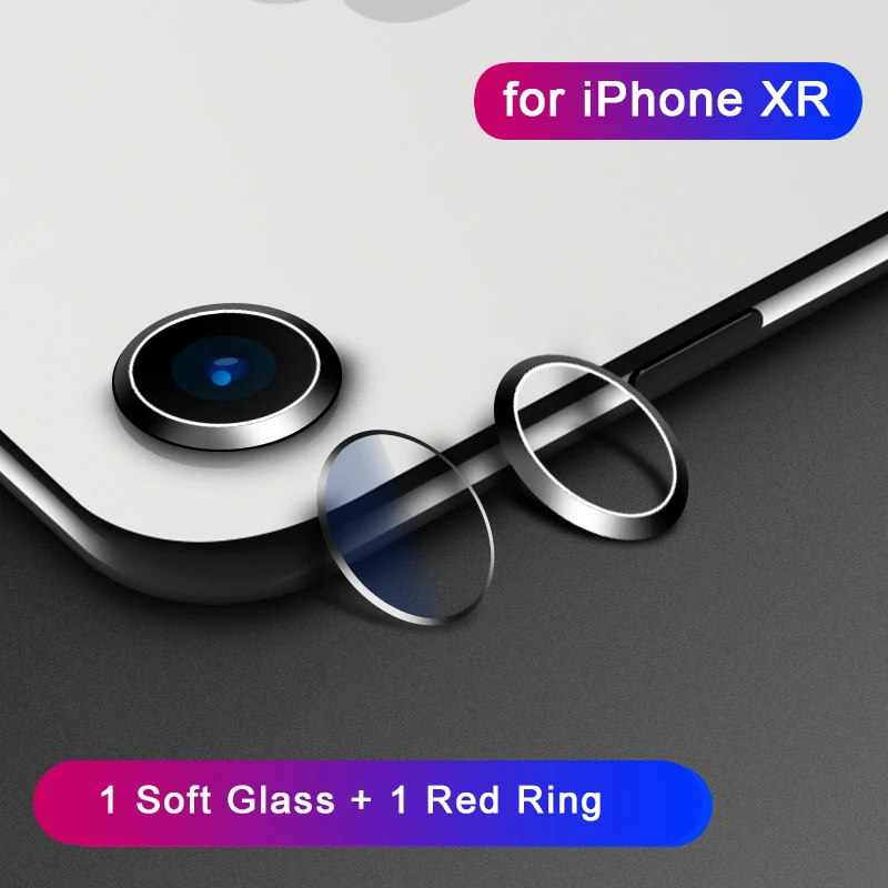 Black for iPhone xr Защита объектива камеры для iPhone XS Max XR X S R 10 закаленное стекло на iPhone7 7 8 Plus X R задняя пленка для объектива+ Защитная бампер кольцо - Цвет: Black for iPhone xr