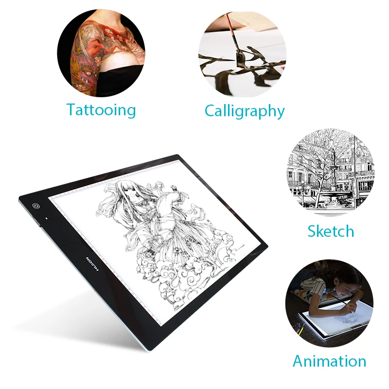 HUION LB3 Беспроводной светодиодный светильник для отслеживания светильник коробка Батарея приведенный в действие