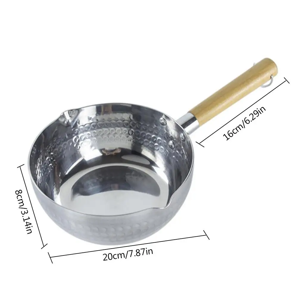 16/18/20/22/24 Cm Snow Pan Aluminum Nonstick Saucepan Wooden Handle Cooker Boiled Porridge Food For Gas Stoves Kitchen Supplies
