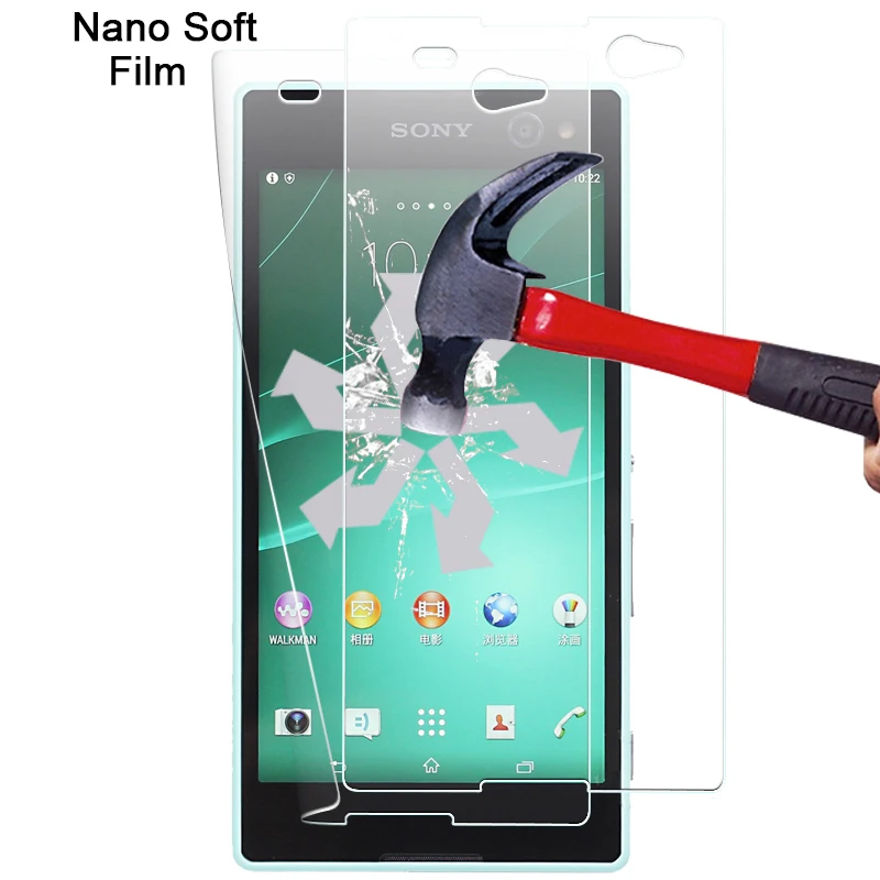 В продаже Высококачественная Взрывозащищенная нано мягкая пленка для Sony Xperia C3 S55T