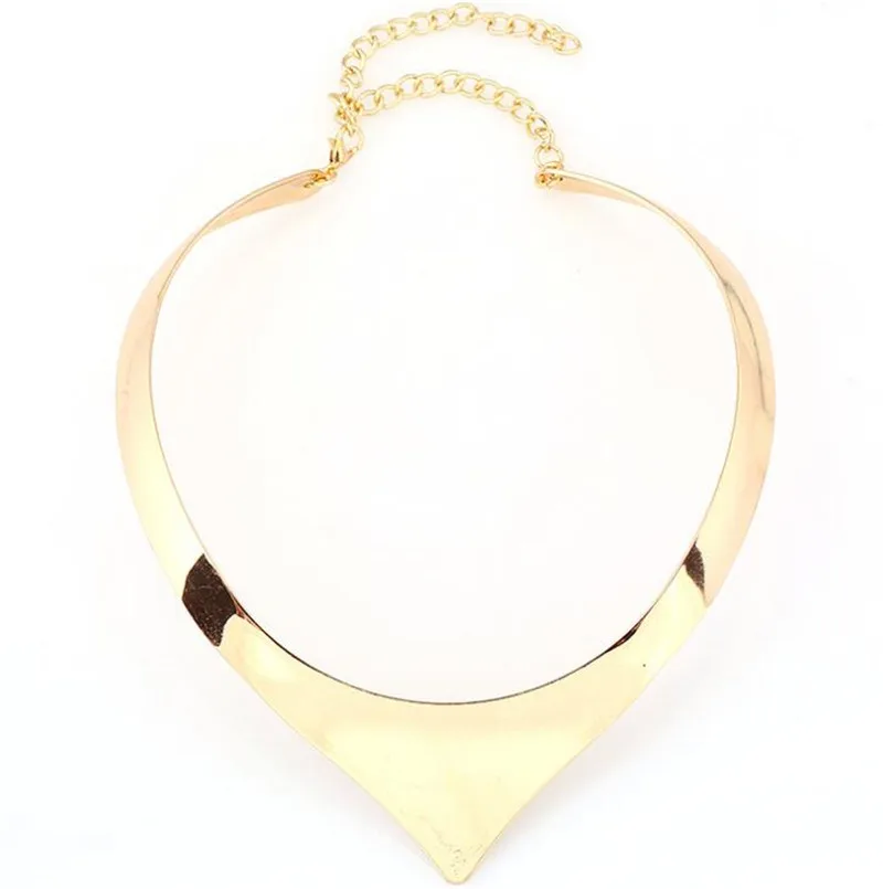 Мода Панк Серебро/Золото Металл Воротник Преувеличены Choker Ожерелье для Женщин
