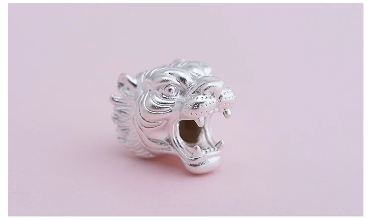 Clean 999 silver 3D 999 серебряный Тигр-бусины в виде голов ювелирные изделия из серебра аксессуары бусины для изготовления браслетов бусины - Цвет: Clean 999 silver