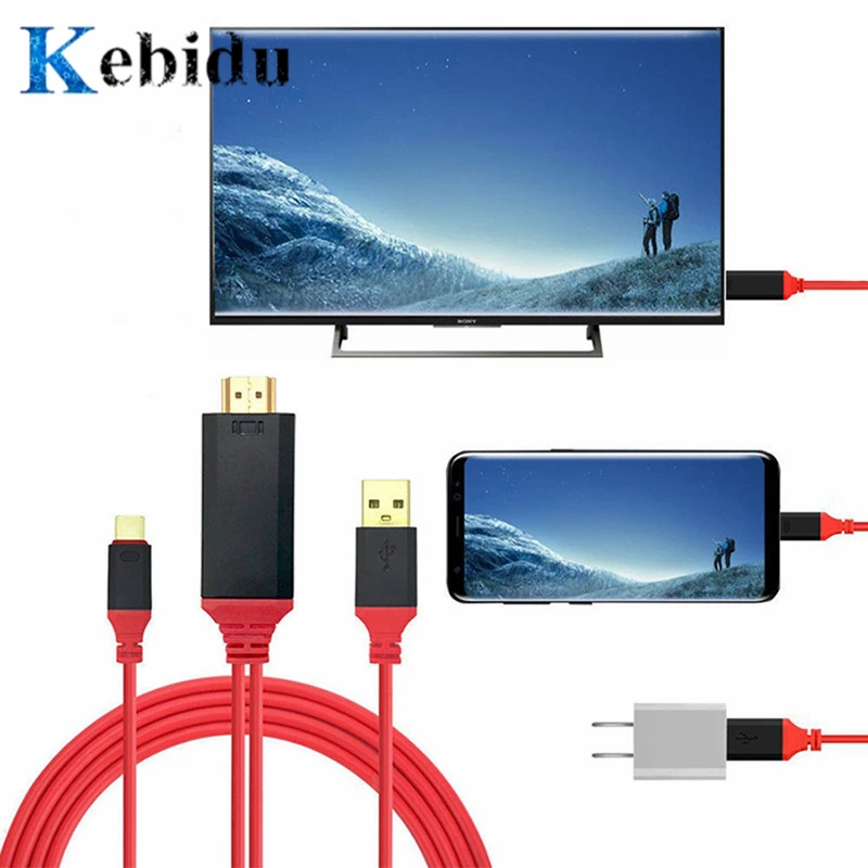 Usb 3.1 Type C HDMI совместимый адаптер 2 м преобразователь кабеля Ultra HD 1080P 4k зарядный