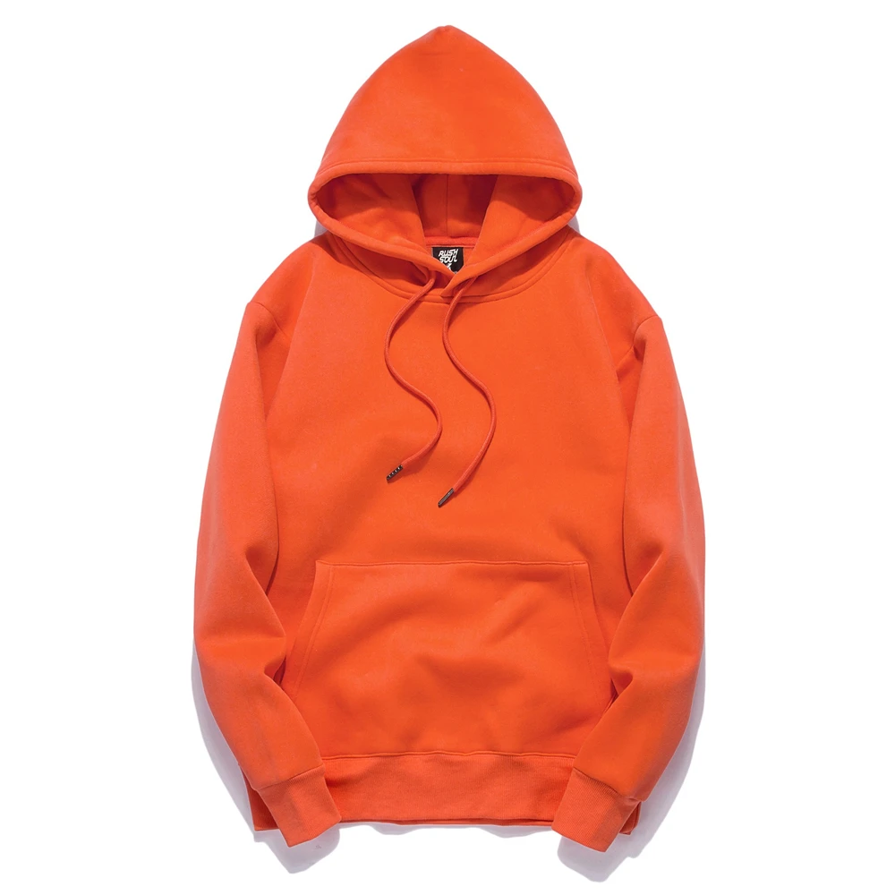 Толстовка мужская с бархатной подкладкой Свитшот в стиле Харадзюку однотонный