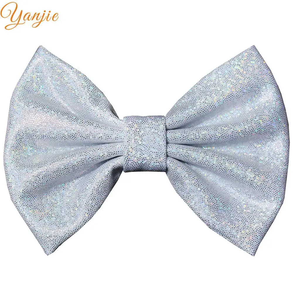 silver sequin 10 шт./партия 5 ''большой громоздкий с металлическими блестками бант заколки для волос для детей и детские бантики для волос маленькие девочки повязки для волос аксессуары - Цвет: silver sequin