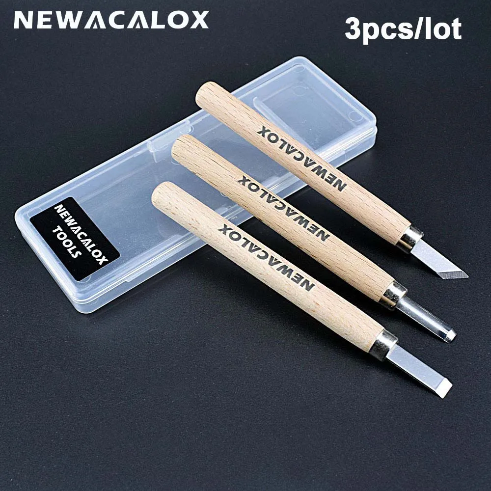 3PC Woodcut Knife Newacalox DIY ручка ксилография Ножи scorper дерево Всё для резьбы Инструменты деревообрабатывающей хобби художественных промыслов никующие резак Graver скальпель 12 шт - Цвет: 3PC Woodcut Knife