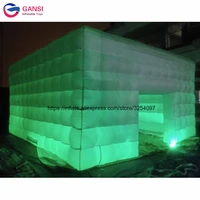 663 5m double stitching led inflatable party cube marquee professional custom inflatable air cube tent with free air blower