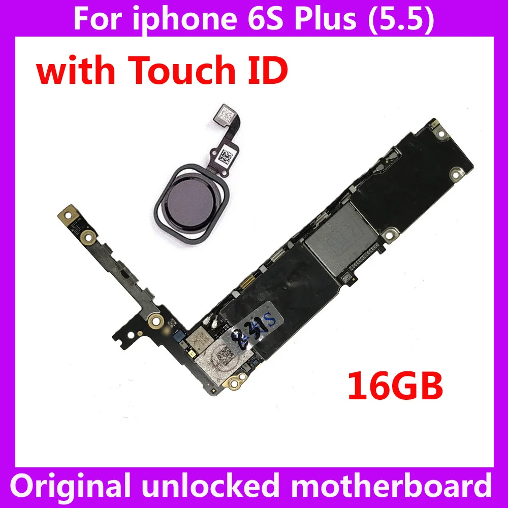 Материнская плата iCloud для iphone 6S Plus 16 ГБ чистая материнская с/без touch ID логическая