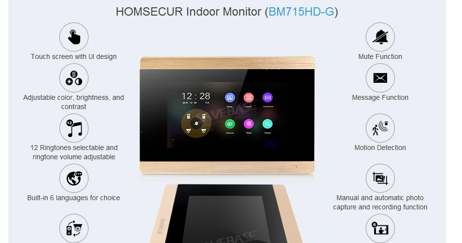 HOMSECUR 4 провода Hands-free AHD видео и аудио Домашний домофон с наружным контролем пароль брелок разблокировка BC071HD-G+ BM715HD-G