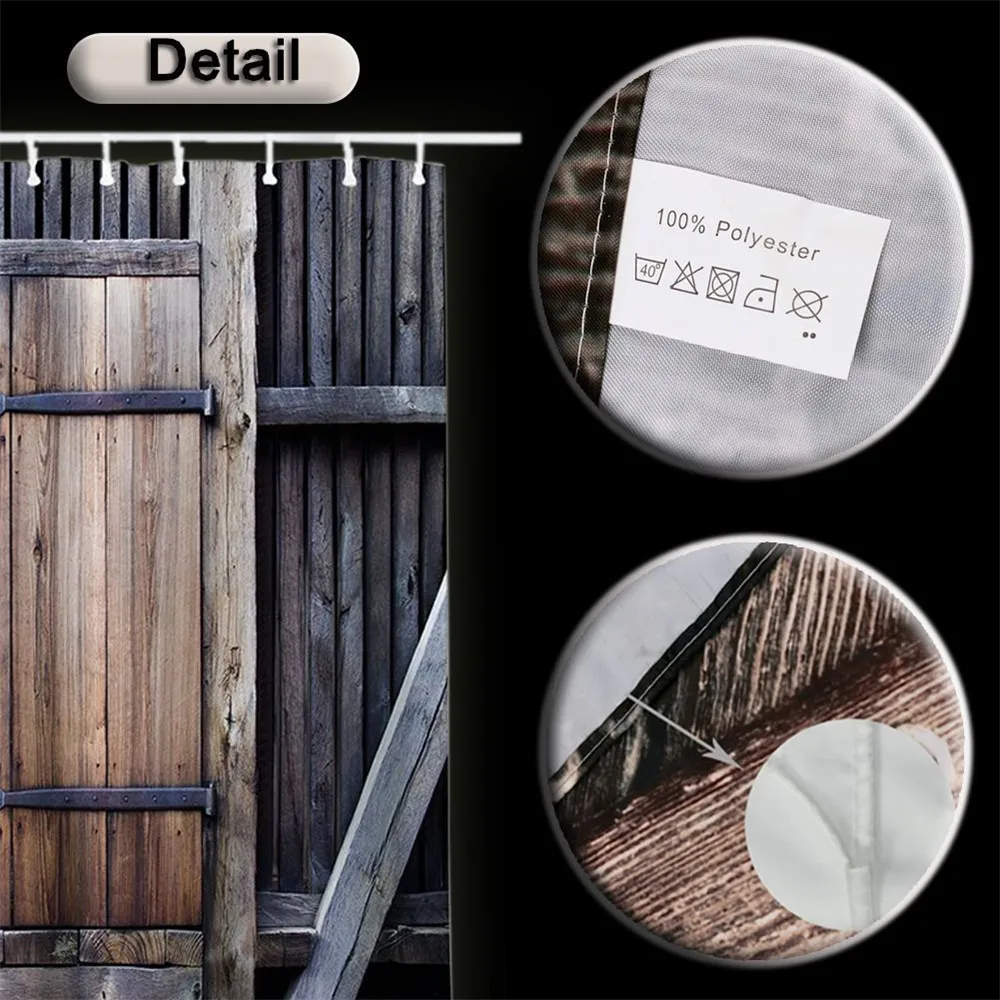 Дом душ Шторы забор Сельский деревянная дверь 3D полиэстер Водонепроницаемый