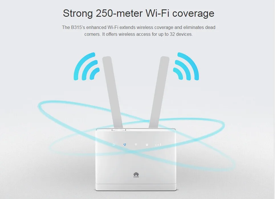 40 шт. разблокированный huawei B315 B315s-22 4G CEP 150 Мбит/с беспроводной Wi-Fi маршрутизатор 4G модем со слотом для sim-карты плюс 2 шт SMA антенна