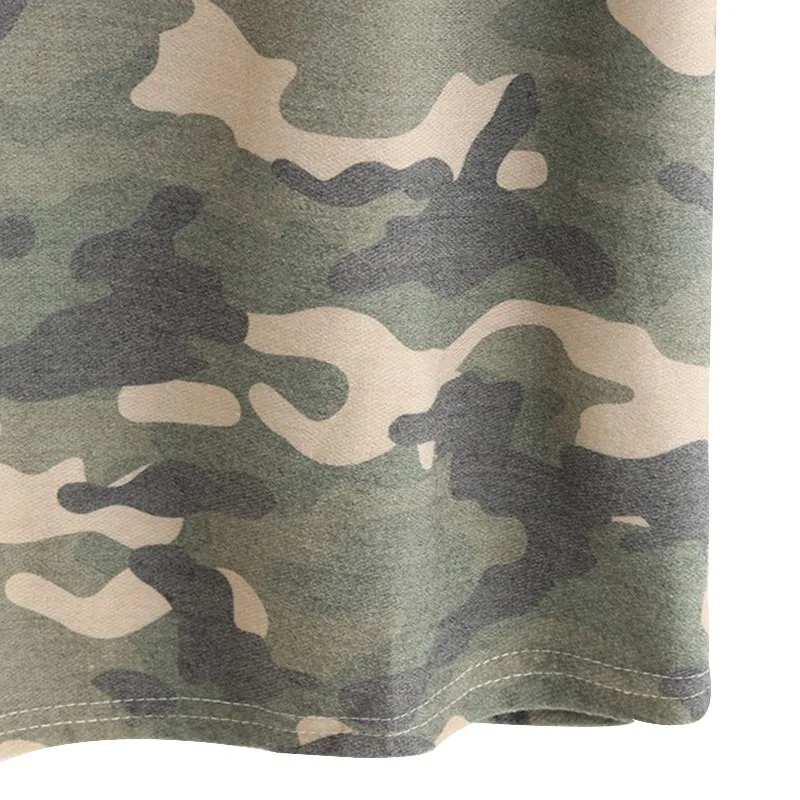 Модная женская летняя камуфляжная армейская футболка с круглым вырезом и
