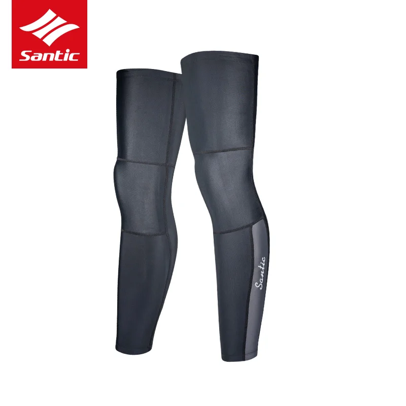 Santic Men Women Cycling Leg Sleeve UV Sun Protection Leg warmers Tights Leggings Basketball Running Outdoor Sport Legwarmers - Color: Gray