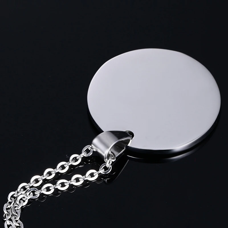 Настраиваемая гравировка из нержавеющей стали круглая бирка для собаки кулон