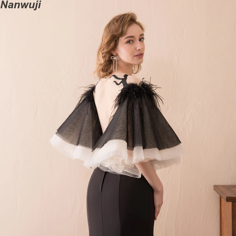 

Real Photo O-neck Mermaid Evening Dress Bats sleeves Luxury Slim Cap Sleeve Prom Dresses Backless Crystal Size Plus size