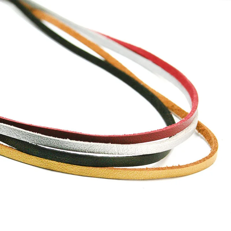 100 см 3 мм плоский шнур из искусственной кожи для бисероплетения веревка нить - Фото №1