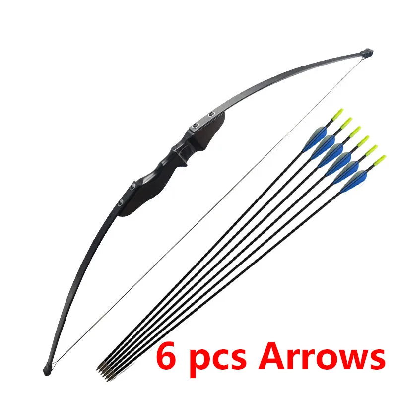 bow and 6 pcs arrows 40lbs деревянный изогнутый лук с 6 шт. стрелами для правой руки стрельба из лука лук открытый начинающих стрельба Охотничьи аксессуары дартс - Цвет: bow and 6 pcs arrows