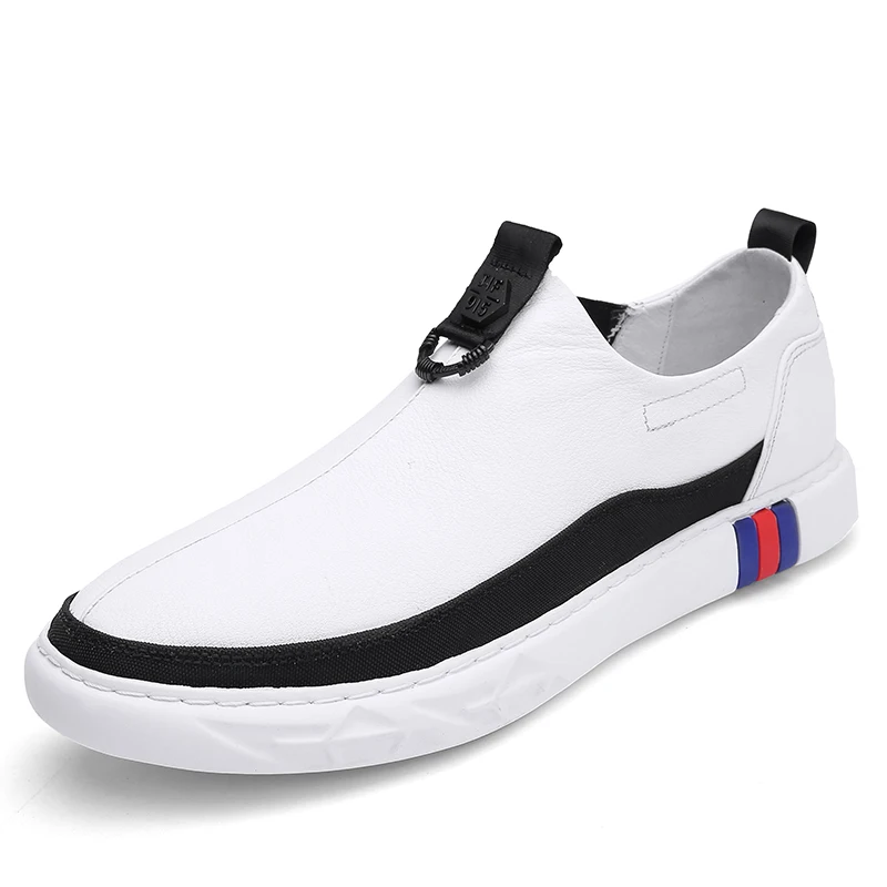white 8106-70 Высококачественная обувь из натуральной кожи; Мужская Брендовая обувь; Модные мужские повседневные кроссовки на нескользящей толстой подошве; chaussure homme ete - Цвет: white 8106-70
