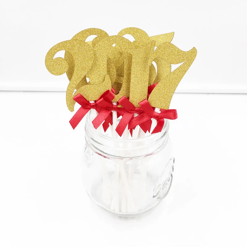 Топпер для торта флаги золотые серебряные блестящие с номером кекс топперы