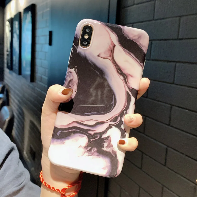 Lovebay мраморный чехол для телефона для iPhone 6, 6s, 7, 8 Plus, X, XR, XS, Max, модный абстрактный художественный мягкий IMD чехол для iPhone X, чехол для телефона - Цвет: T5